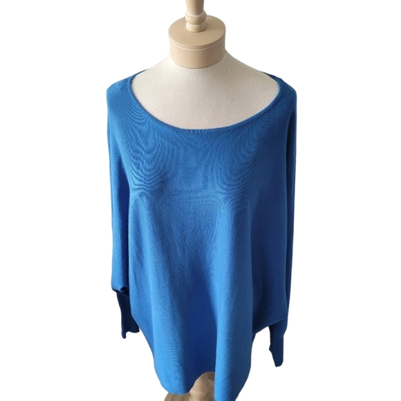Cyrus Royal Blue Oversized Lightweight Knit Sweater Tunic Plus Size 1X NWT - Picture 1 of 5